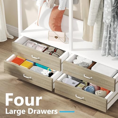 Tribesigns Freestanding Closet Organizer, Garment Rack with 4 Drawers - Image 4