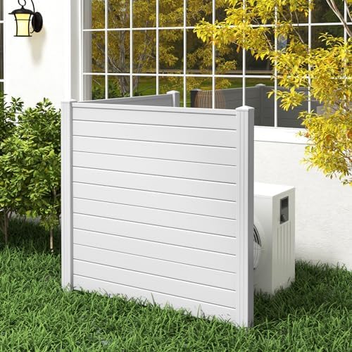 GIANTEX No-Dig Air Conditioner Fence, 2 Panels, 48''W x 48''H, White - Image 2