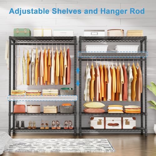 Ulif H4 Plus Portable Closets, 4-Tier Clothes Garment Rack for Bedroom - Image 3