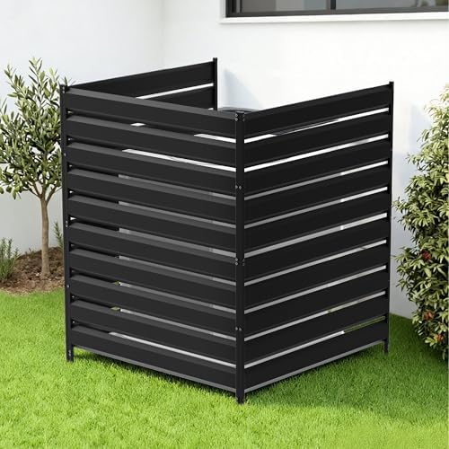 3 Panels Air Conditioner Fence，42" H x 38" W Outdoor Freestanding Privacy Panel Screen Trash Can Decorative Fence Panel No Dig Backyard Fencing for AC, Patio, Pool, Outside, Backyard, Balcony by Nidouillet