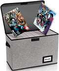 5 Pack Comic Book Storage Boxes, 15.8" X 7.8" X 11.8", Collapsible Short Box, Holds 160-180 Collection, Container Holder Shelf Protector Organizer Bin (Grey) by YNSZAS
