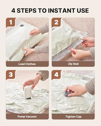 VINTAR 24 Pack Vacuum Seal Bags for Clothing Travel with Cordless Pump - Image 6
