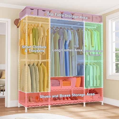 Ulif E3 Heavy Duty Garment Rack 4-Tier Freestanding Closet Organizer System - Image 4