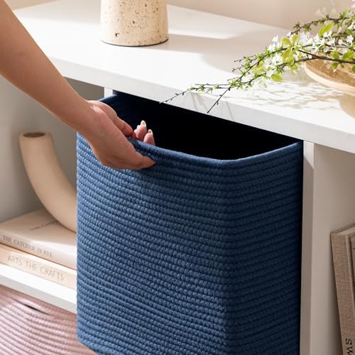 joybest 11inch Cube Storage Bins, Cotton Rope Woven Organizer Basket - Image 3