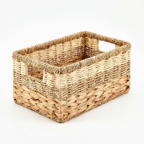 Suzile 1 Pack Wicker Storage Baskets, Water Hyacinth Seagrass, M by Suzile