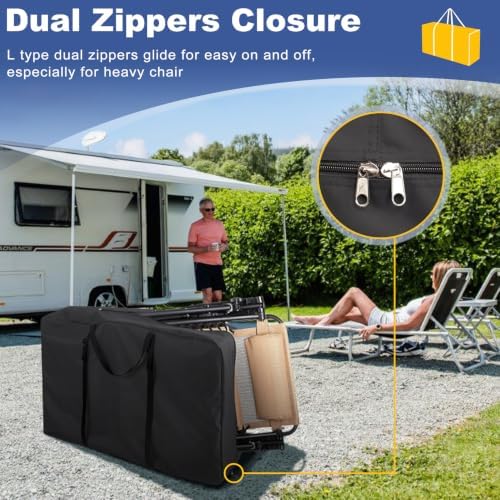 Explore Land Chair Storage Bag for Folding Longue Zero Gravity 2 Pack，Black - Image 2