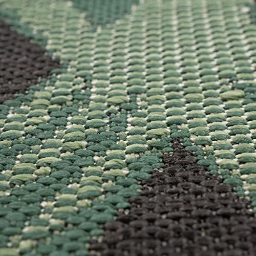 Paco Home Tropical Outdoor Rug Palm Tree & Jungle Design Flatweave in Black Green, Size: 2'8" x 4'11" - Image 2