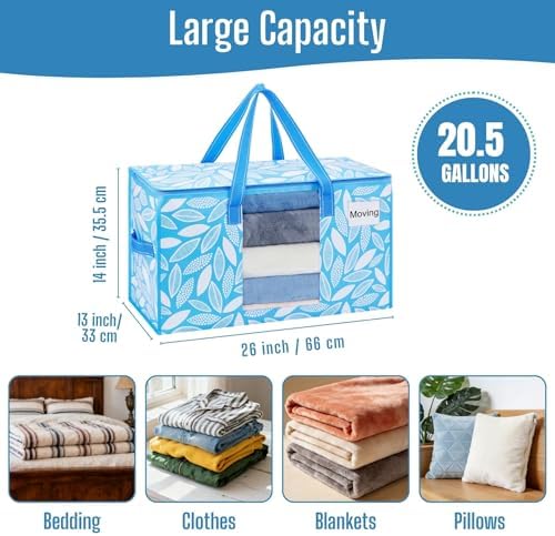 VENO Moving Bags, Wide Open Top, Clear Window, Spring Breeze, 8 Pack - Image 3