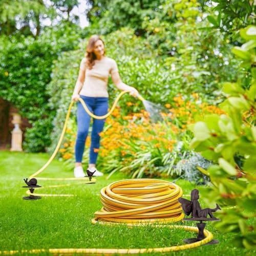 3 Pack Garden Hose Guide Spike, Decorative Hose Guide Support Stakes Antique Heavy Cast Iron Plant Saver Tools for Farm Garden Lawn Yard(Bird Angel Snail) - Image 6