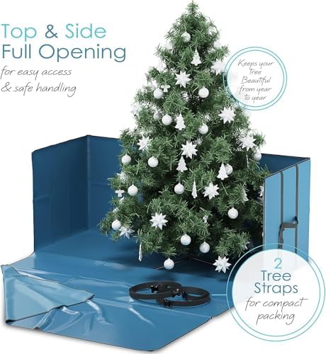 Clara Clark Christmas Tree Storage Bag - Extra Wide Xmas Tree Storage Box Container Made from Durable Oxoford 600D Waterproof Fabric with Handles & Dual Zipper (3, 7.5 ft) - Image 3