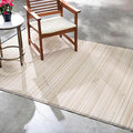 Fab Habitat Outdoor Rug - Waterproof, Fade Resistant, Crease-Free - Premium Recycled Plastic - Striped - Porch, Deck, Balcony, Mudroom, Laundry Room, Patio - Cancun Shadow - Sand & Black - 3 x 5 ft by FabHabitat