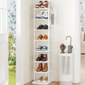Hzuaneri 8 Tiers Vertical Shoe Rack, Tall Shoe Shelf with 2 Hooks by Hzuaneri
