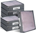 Panelee 6 Pcs 14x12x3'' Sweater Storage Bag with Easy Gliding Zipper, Gray by Panelee