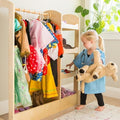 Guidecraft See and Store Dress-up Center – Natural: Armoire for Kids with Mirror & Shelves, Clothes Rack and Shoe Storage Dresser with Bottom Tray - Toddlers Room Furniture by Unknown