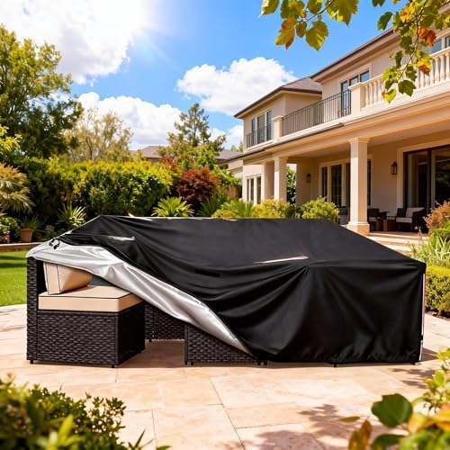Waterproof Outdoor Patio Furniture Covers,110"L x 84"W x 28"H,Black - Image 7