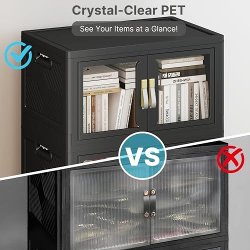 272QT Stackable Storage Bins with Lids, 68Gal Foldable Storage Cabinets - Image 5