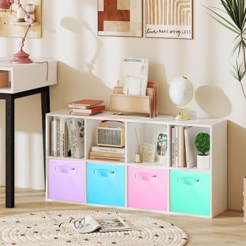 ShellKingdom Storage Bins, Foldable Fabric Storage Cubes, 8 Pack, 4 Colors - Image 3