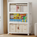 288QT Extra Large Stackable Storage Bins with Lids & Wheels & Door, by VNVTO
