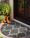 Unique Loom Outdoor Trellis Collection Area Rug (2' 2" x 3' 7" Hearth Black/Ivory) by UniqueLoom