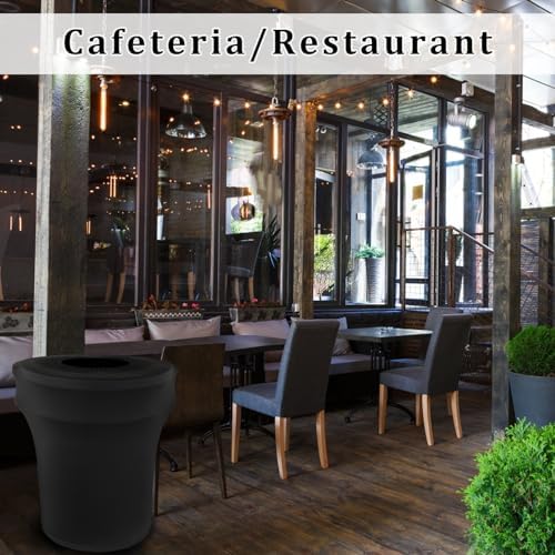 BSTKEY 32 Gallon Stretch Spandex Trash Can Cover, 8 Pack Outdoor Fitted Waste Container Cover Round Garbage Can Covers for Wedding Party Fundraiser Decor, Without Trash Can (Black) - Image 7