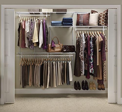 ClosetMaid ShelfTrack Wire Closet Organizer System, Adjustable from 5 to 8 Ft., with Shelves, Clothes Rods, Shoe Shelf, Hardware, Durable Steel, White by Unknown