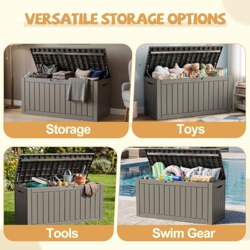 Outdoor Storage Box Waterproof, 180 Gal Gen 2 Resin Deck Box With Wheels - Image 5