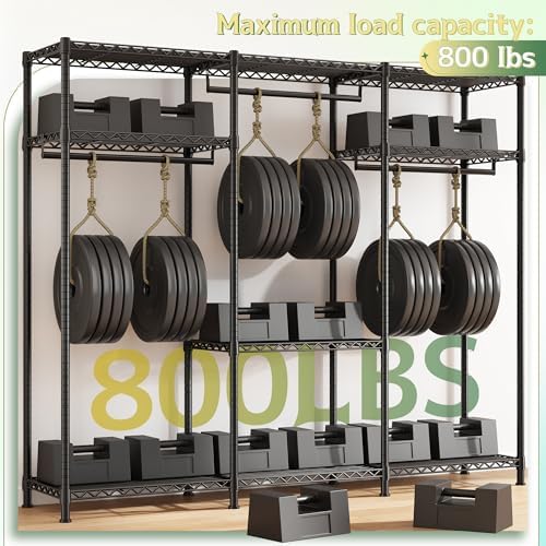 Raybee Clothes Rack, Heavy Duty Portable Closet, 3 Rods 9 Shelves, 800LBS - Image 3