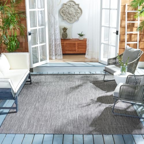 SAFAVIEH Courtyard Outdoor Area Rug 9x12, Large Black & Beige CY8521-36621 by Unknown