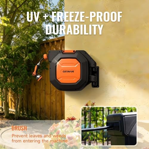 Retractable Garden Hose Reel 1/2 inch x 150 ft Wall Mounted - Image 2