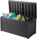 200 Gallon Deck Boxes Outdoor Waterproof, Outdoor Storage Box with Lockable Lid & UV-Resistant for Patio Furniture, Outdoor Cushions, Garden Tools and Pool Supplies, Black by GraceYourYard