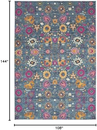 Nourison Home Passion Denim 9' x 12' Area Rug - Easy Clean, Non Shedding, Bed Room, Living Room, Dining Room, Kitchen (9' x 12') - Image 2