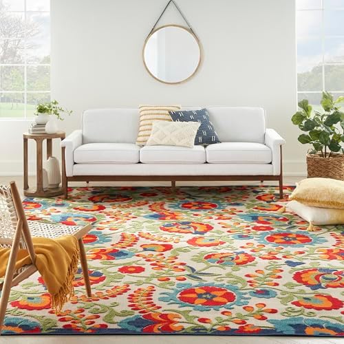 Nourison Home Aloha Multicolor 10' x 14' Area Rug - Easy Clean, Non Shedding, Bed Room, Living Room, Dining Room, Kitchen (10' x 14') - Image 5