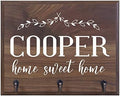 Personalized Home Sweet Home Wall Mounted Coat, Hat, Key, Pet Leash Collar Rack New Home Housewarming Gifts with 3 Hooks 15" w x 12" h 4.25" deep (Home Sweet Home) by Unknown