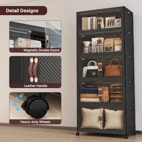 UAMFURI Stackable Storage Bins with Lids, 550QT Lockable Storage Cabinet - Image 3