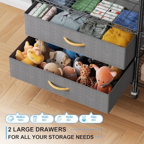 Ulif F3R Heavy Duty Clothes Rack（With Lockable Wheels）Freestanding Clothing Racks for Hanging Clothes，Adjustable Closet Organizer System，Portable Garment Rack 40"W x 15"D x 74"H，Max Load 700LBS，Black - Image 3
