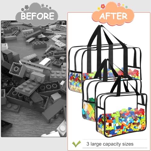 6Pcs Large, XL, XXL Toy Storage Bags with Labels Clear Toy Organizer - Image 5