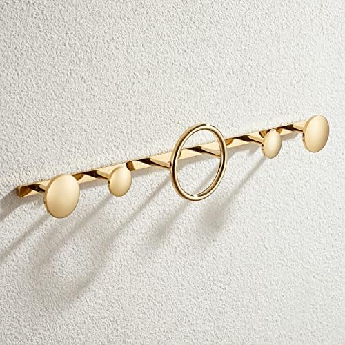 Coat Hooks for Wall Mounted Creative Modern Coat Rack Entryway Storage Hook Metal Row Hooks Hanging Robe & Towel Hooks Brass Polished Gold Finished - Image 3
