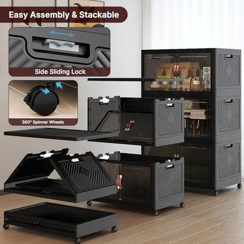 UAMFURI Stackable Storage Bins with Lids, 540QT Lockable Storage Cabinet - Image 3