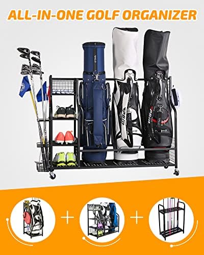 PLKOW Golf Bag Storage for Garage, Golf Equipment Organizer Rack - Image 3