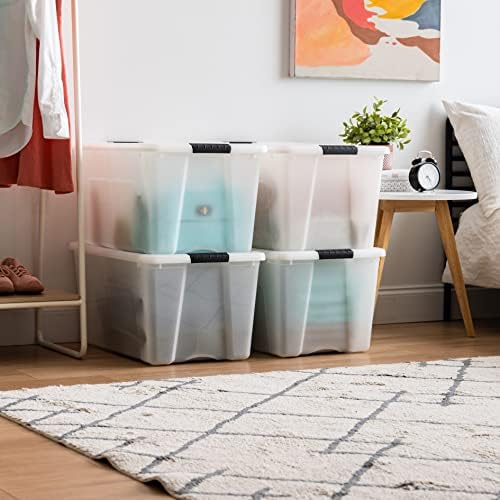 IRIS USA 4-Pack 72 Quart Storage Bins with Lids, Pearl - Image 3