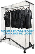 Only Hangers Heavy Gauge Clear Z Rack Cover with Zipper Plus a Pair of Round Tubing Cover Support Brackets - Combo Kit fits All 5' Wide Z Racks (Note: Z Racks Sold Separately) by Only+Hangers