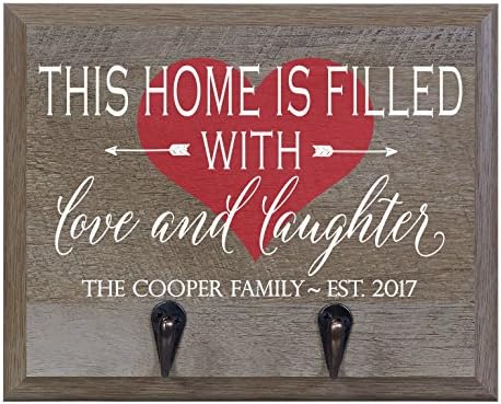 Rooms Organized Personalized Re-Engineered Family Name Barn Wood Decor Wall Mounted Coat Hat and Dog Leash Rack Storage with 2 Metal Hooks 10" w x 8" h 4.25" deep by LifeSongMilestones