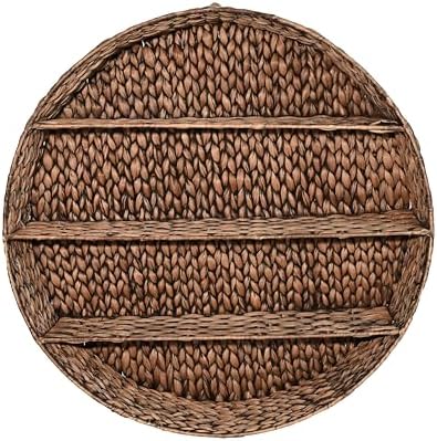 happimess Annulus 3-Shelf Circular Hyacinth Wall Rack 24.6", Brown by Happimess