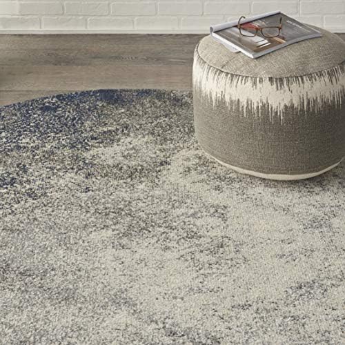 Nourison Home Passion Charcoal/Ivory 5'3'' x Round Area-Rug, Modern, Abstract, Easy-Cleaning, Non Shedding, Bed Room, Living Room, Dining Room, Kitchen, (5' Round) - Image 3
