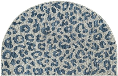 Unique Loom Outdoor Safari Collection Area Rug - Leopard (2' 7" x 4' 1" Hearth Blue/Gray) - Image 2