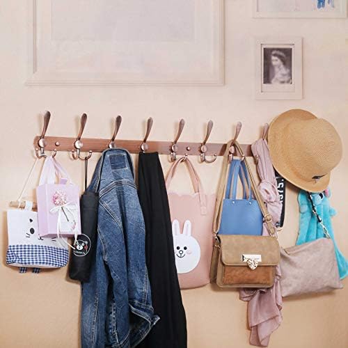 WEBI Coat Rack Wall Mount,37 5/8" Long Coat Hanger Wall,Coat Hooks Wall Mounted,16" Hole to Hole,10 Triple Hooks for Hanging Jacket,Clothes,Hats,Antique Copper - Image 6