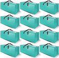 Cosy Family 12 Pack Heavy Duty Extra Large Moving Bags with Backpack Straps - Strong Handles & Zippers, Storage Totes For Space Saving, Fold Flat, Alternative to Moving Box, Aquamarine by Cosy+Family