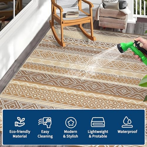 GAOMON Outdoor Rug 8x10 ft Waterproof Reversible Patio Rug - Image 7