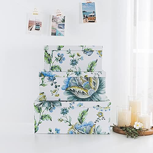 Soul & Lane - Breezy Bloom Floral Storage Boxes with Lids, Set of 3 - Image 3