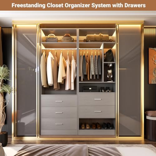 Besiost Closet Systems with 5 Drawers, Closet Organizer System - Image 3